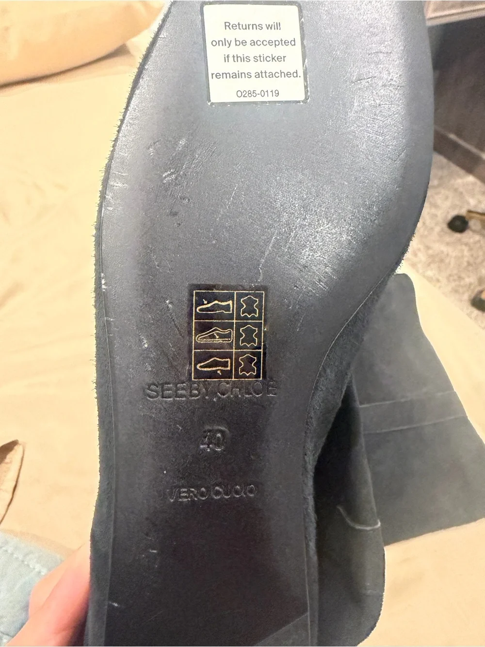 See By Chloé Black Suede Knee Boots